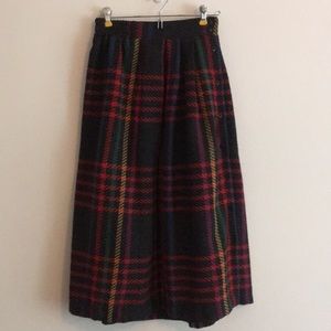 Vintage Claude plaid skirt wool